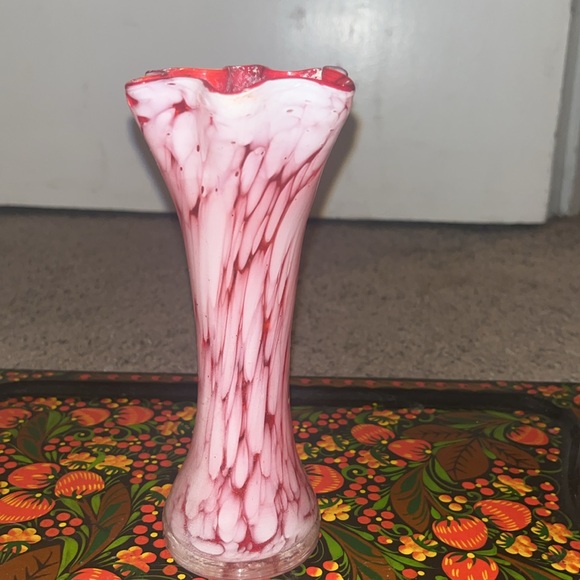 VNTG Red & Orange Murano Style Vase - Picture 3 of 6